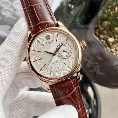 Replica Cellini  A21J Automatic Movement Mens Watch White Dial Leather Strap E205