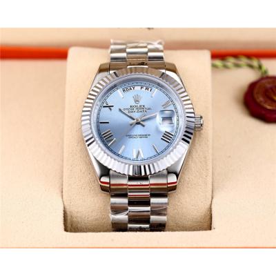 Replica  Day-Date  Miyota 8285 Automatic Movement Mens Watch  White Dial Oyster Bracelet SS A E206