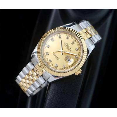 Replica Datejust A2813 Automatic Mens Watch Gold Dial Jubilee Bracelet Two Tone Yellow Gold B E207