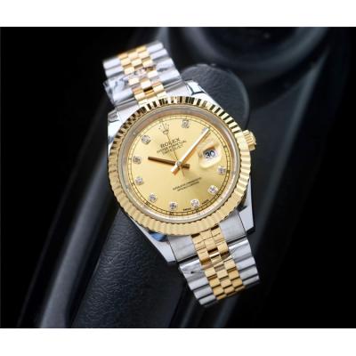 Replica Datejust A2813 Automatic Mens Watch Gold Dial Jubilee Bracelet Two Tone Yellow Gold B E207