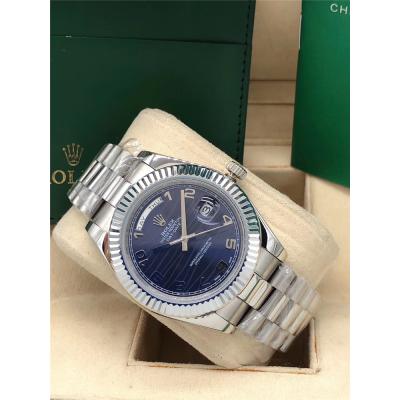 Replica  Day-Date  A2813 Automatic Movement Mens Watch Blue Dial Oyster Bracelet  SS E210