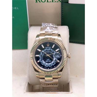 Replica SKY-DWELLER A21J Automatic Movement Mens Watch Blue Dial Oyster Bracelet SS B E215