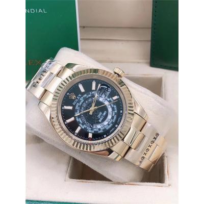 Replica SKY-DWELLER A21J Automatic Movement Mens Watch Blue Dial Oyster Bracelet SS B E215