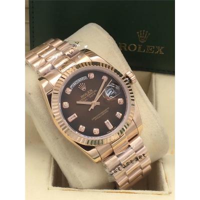 Replica Day-Date A2813 Automatic Movement Mens Watch Green Dial Oyster Bracelet Yellow Gold E218