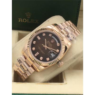 Replica Day-Date A2813 Automatic Movement Mens Watch Green Dial Oyster Bracelet Yellow Gold E218