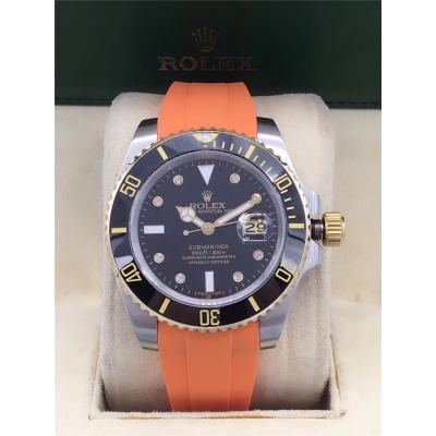 Replica Submariner A2813 Automatic Movement Mens Watch Black Dial Rubber Strap A E223