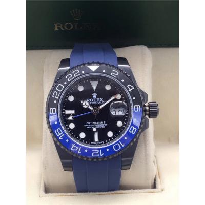 Replica GMT-Master II A21J Automatic Movement Mens Watch Blue Dial Rubber Strap A E224