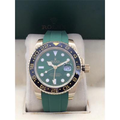 Replica GMT-Master II A21J Automatic Movement Mens Watch Green Dial Rubber Strap B E224