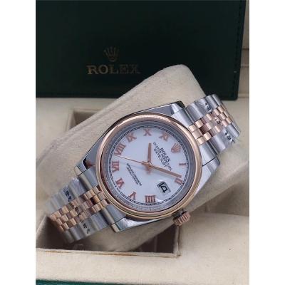 Replica Datejust A2813 Automatic Mens Watch White Dial Jubilee Bracelet Rose Gold E226