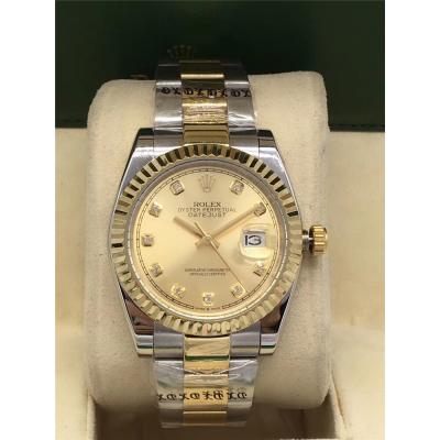 Replica Datejust A2813 Automatic Mens Watch Gold Dial Oyster Bracelet Yellow Gold E229