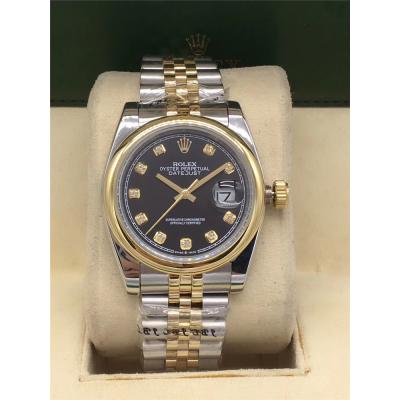 Replica Datejust A2813 Automatic Mens Watch Black Dial Jubilee Bracelet Rose Gold E230