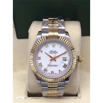 Replica Datejust A2813 Automatic Mens Watch White Dial Oyster Bracelet Yellow Gold E235