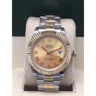 Replica Datejust A2813 Automatic Mens Watch White Dial Oyster Bracelet Yellow Gold E235