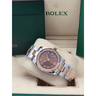 Replica Datejust A2813 Automatic Movement Womens Watch Blue Dial Oyster Bracelet Rose Gold B E239