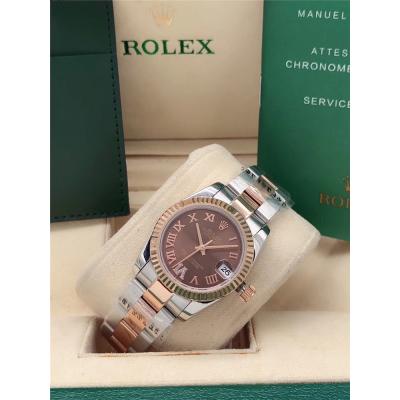 Replica Datejust A2813 Automatic Movement Womens Watch Blue Dial Oyster Bracelet Rose Gold B E239