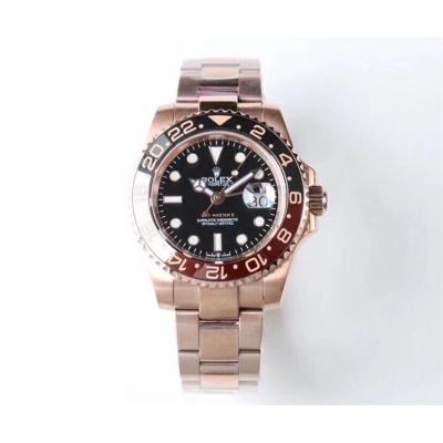 Replica Yacht-Master II A2813 Automatic Movement Mens Watch Black Dial Oyster Bracelet Rose Gold E244