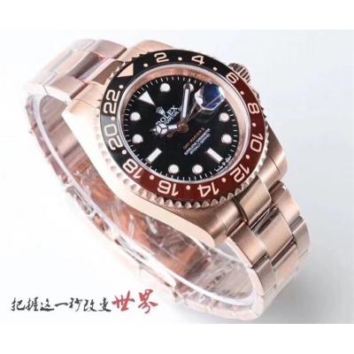 Replica Yacht-Master II A2813 Automatic Movement Mens Watch Black Dial Oyster Bracelet Rose Gold E244