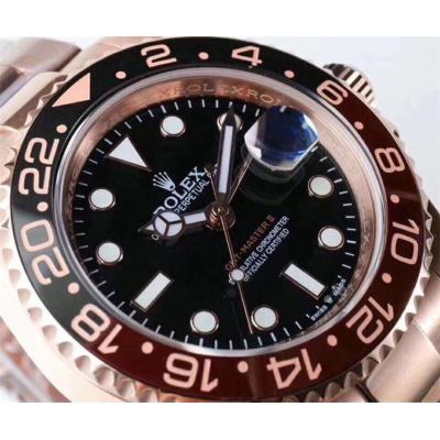 Replica Yacht-Master II A2813 Automatic Movement Mens Watch Black Dial Oyster Bracelet Rose Gold E244