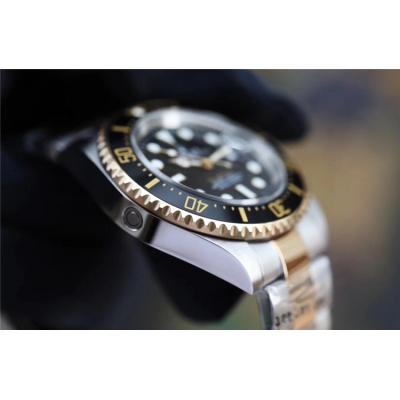 Replica Sea-Dweller A21J Automatic Movement Mens Watch Black Dial Oyster Bracelet Yellow Gold E268