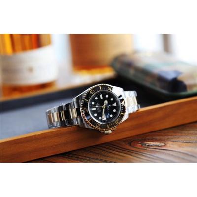 Replica Sea-Dweller A21J Automatic Movement Mens Watch Black Dial Oyster Bracelet Yellow Gold E268