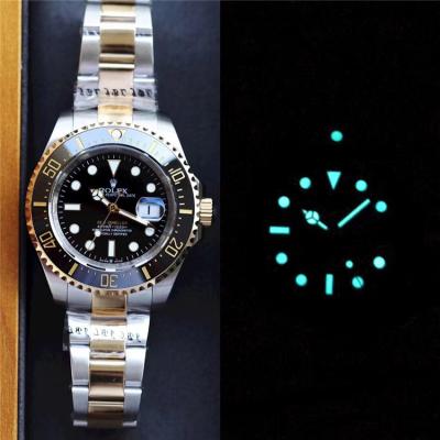 Replica Sea-Dweller A21J Automatic Movement Mens Watch Black Dial Oyster Bracelet Yellow Gold E268