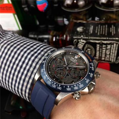 Replica Cosmograph Daytona Japan Quartz Chronograph Mens Watch Skeleton Dial Oyster Bracelet Rose Gold E276