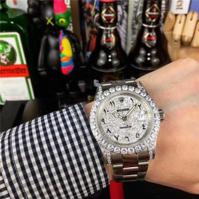 Replica GMT-Master A21j Automatic Movement Mens Watch Full Diamonds Oyster Bracelet SS E281