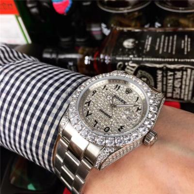 Replica GMT-Master A21j Automatic Movement Mens Watch Full Diamonds Oyster Bracelet SS E281