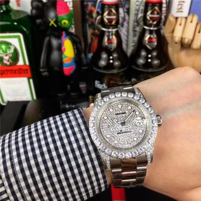 Replica GMT-Master A21j Automatic Movement Mens Watch Full Diamonds Oyster Bracelet SS E281