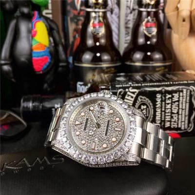 Replica GMT-Master A21j Automatic Movement Mens Watch Full Diamonds Oyster Bracelet SS E281