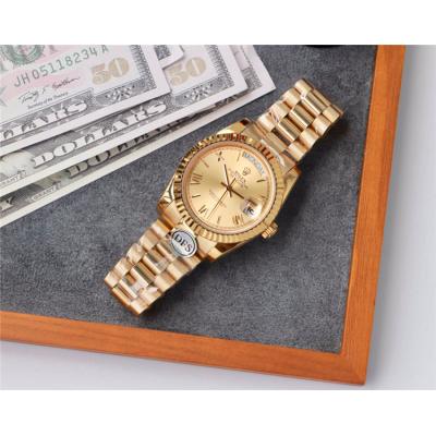 Replica Day-Date  A21j Automatic Movement Mens Watch Gold Dial Oyster Bracelet Yellow Gold E289