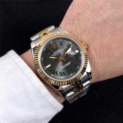 Replica Datejust A2836 Automatic Movement Mens Watch Gray Dial Oyster Bracelet SS A E291