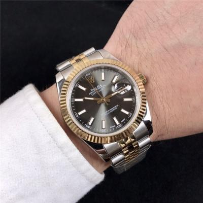 Replica Datejust A2836 Automatic Mens Watch Black Dial Jubilee Bracelet Two Tone Yellow Gold B E291