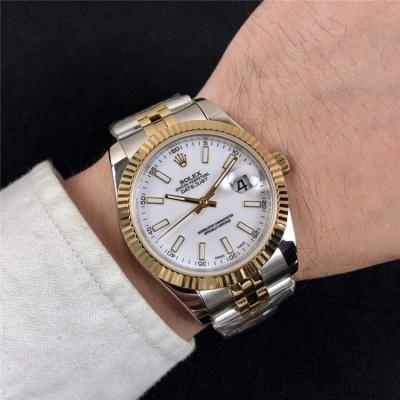 Replica Datejust A2836 Automatic Mens Watch Black Dial Jubilee Bracelet Two Tone Yellow Gold B E291