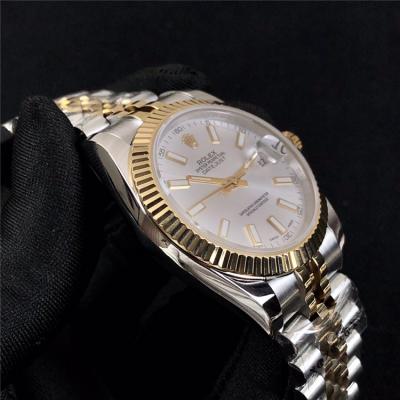 Replica Datejust A2836 Automatic Mens Watch Black Dial Jubilee Bracelet Two Tone Yellow Gold B E291