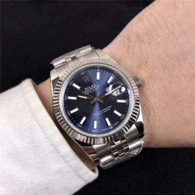 Replica Datejust A2836 Automatic Movement Mens Watch Blue Dial Oyster Bracelet SS C E291