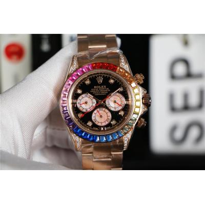 Replica Cosmograph Daytona A21j Automatic Movement Mens Watch White Dial Oyster Bracelet Rose Gold E292