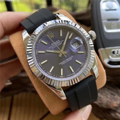 Replica Datejust A2836 Automatic Movement Mens Watch White Dial Rubber Strap E293