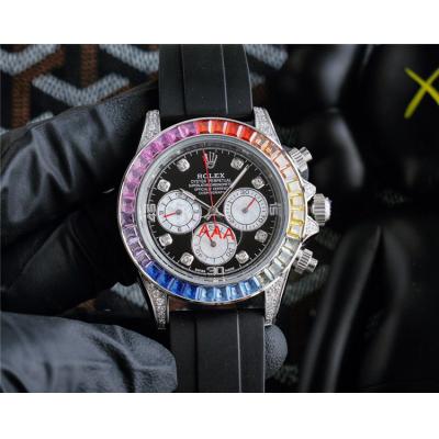 Replica Cosmograph Daytona A21j Automatic Movement Mens Watch Black Dial Rubber Strap E303