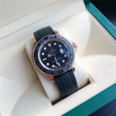 Replica Yacht-Master Japan Miyota 8215 Automatic  Mens Watch Black Dial Rubber Strap A E305