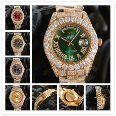 Replica Day-Date A21j Automatic Movement Mens Watch Green Dial Oyster Bracelet Yellow Gold A E307