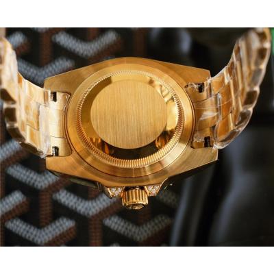 Replica Submariner A21j Automatic Movement Mens Watch Full Diamonds Dial Oyster Bracelet Yellow Gold E308