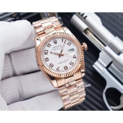 Replica Datejust A2836 Automatic Movement Mens Watch White Dial Oyster Bracelet Yellow Gold E311