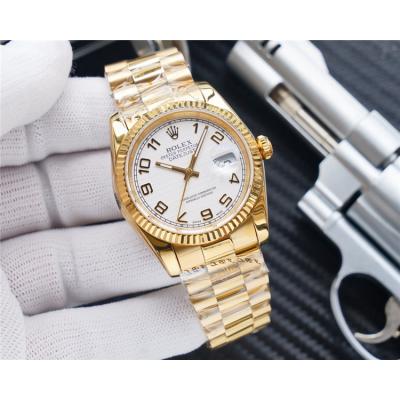 Replica Datejust A2836 Automatic Movement Mens Watch White Dial Oyster Bracelet Yellow Gold E311