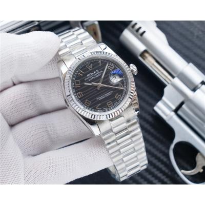 Replica Datejust A2836 Automatic Movement Mens Watch White Dial Oyster Bracelet Yellow Gold E311