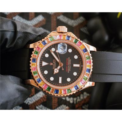 Replica Yacht-Master A21j Automatic Movement Mens Watch Black Dial Rubber Strap E326