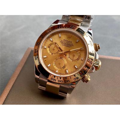 Replica Cosmograph Daytona A21j Automatic Movement Mens Watch Black Dial Two Tone Yellow Gold C E327