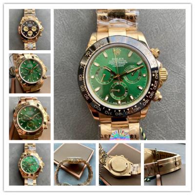 Replica Cosmograph Daytona A21j Automatic Movement Mens Watch Green Dial Oyster Bracelet Yellow Gold D E327