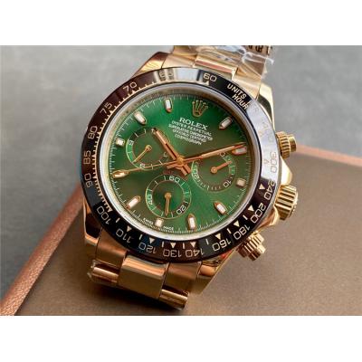 Replica Cosmograph Daytona A21j Automatic Movement Mens Watch Green Dial Oyster Bracelet Yellow Gold D E327