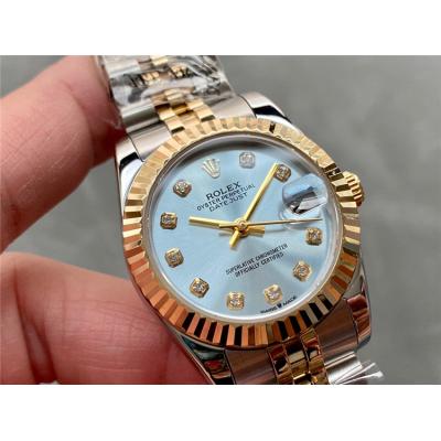 Replica Datejust A21J Automatic Movement Womens Watch Silver Dial Jubilee Bracelet Two Tone Yellow Gold A E329